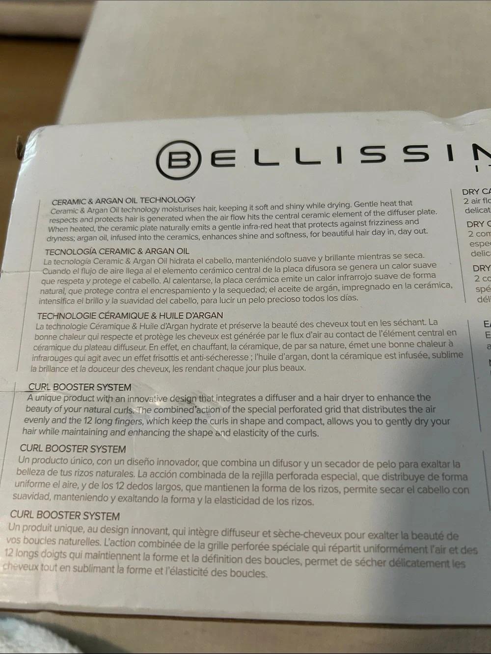 BELLISSIMA Italia Diffon Ceramic Curly Hair Dryer, a 2-in-1 tool comb